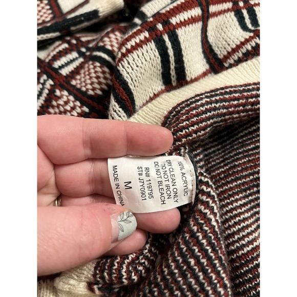 Moon Collection Anthropologie Aztec Western Knit Cardigan Sweater Tribal Boho M - Picture 9 of 9